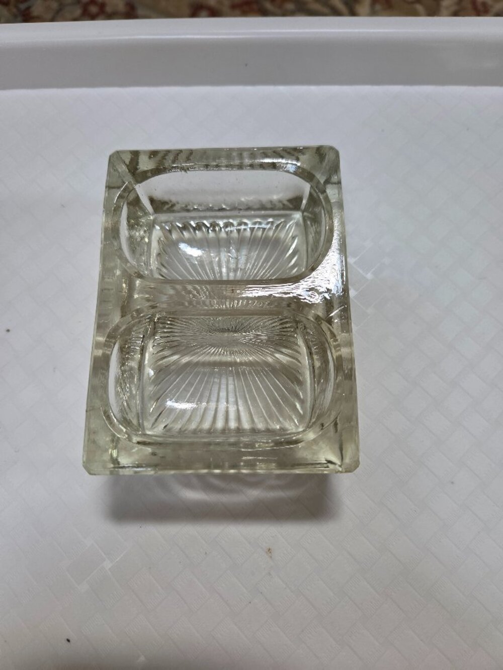 vintage double pressed salt cellar